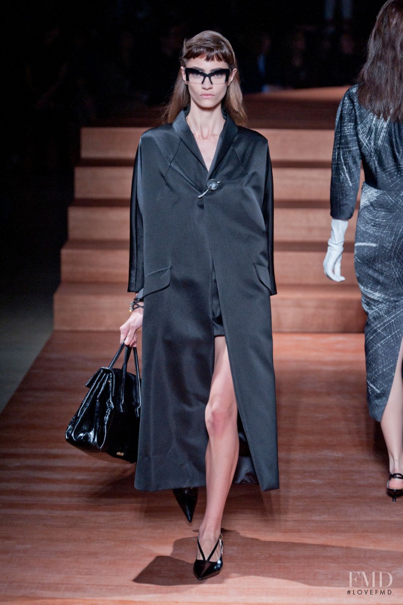 Marine Deleeuw featured in  the Miu Miu fashion show for Spring/Summer 2012