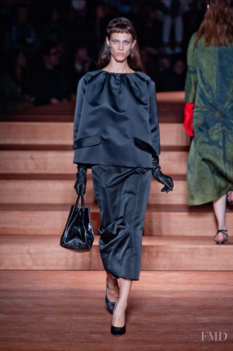 Aymeline Valade featured in  the Miu Miu fashion show for Spring/Summer 2012