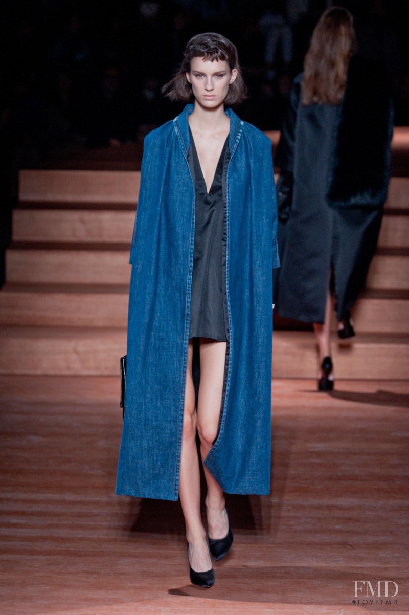 Marte Mei van Haaster featured in  the Miu Miu fashion show for Spring/Summer 2012