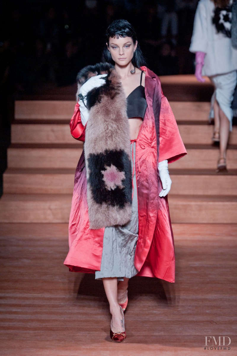 Jessica Stam featured in  the Miu Miu fashion show for Spring/Summer 2012