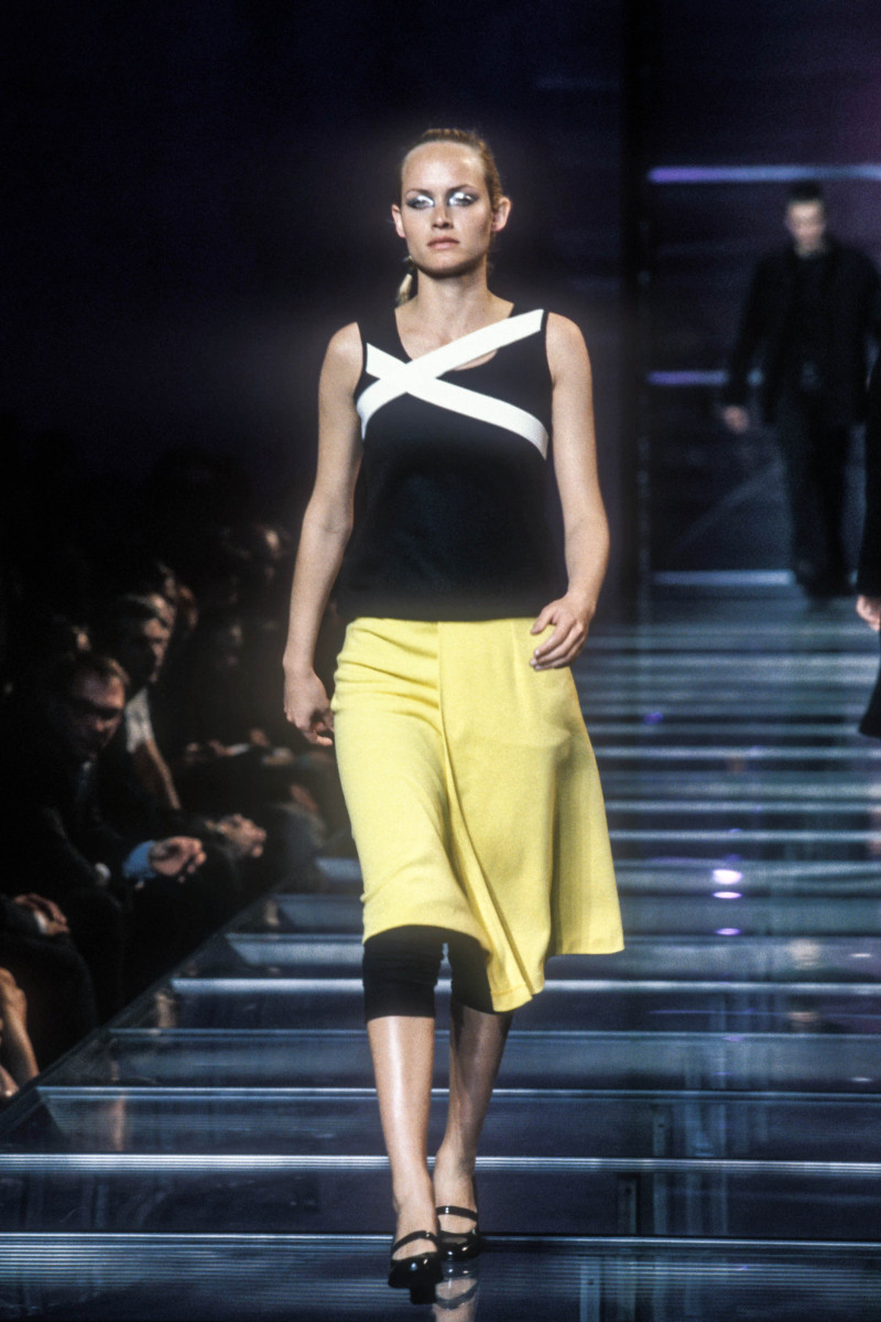 Amber Valletta featured in  the Versus fashion show for Autumn/Winter 1998