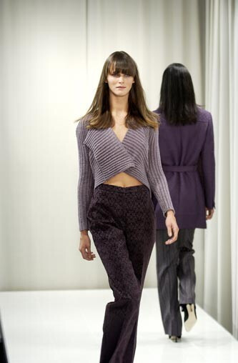 Carmen Kass featured in  the Zanella fashion show for Autumn/Winter 2003