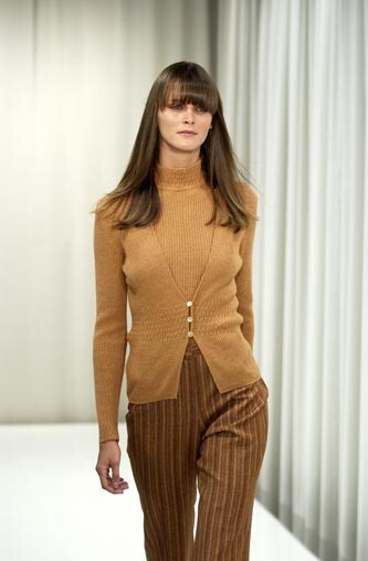 Carmen Kass featured in  the Zanella fashion show for Autumn/Winter 2003