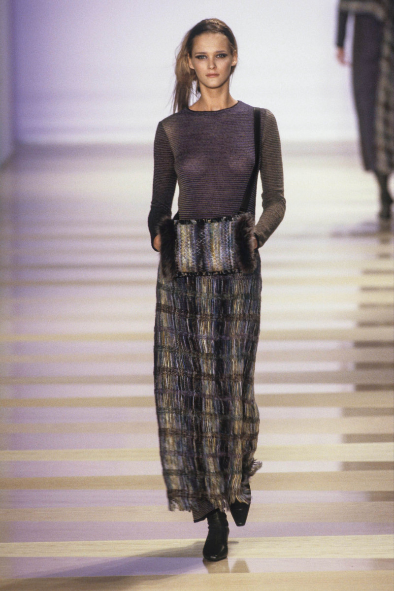 Carmen Kass featured in  the Missoni fashion show for Autumn/Winter 1999