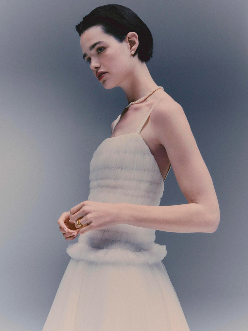 Sarah Hartog featured in  the Net-a-Porter Bridal advertisement for Summer 2023