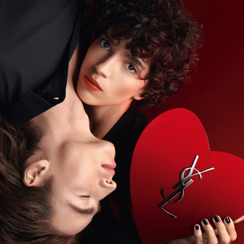 Nathalia Santana featured in  the YSL Beauty Valentine’s Day advertisement for Spring/Summer 2022