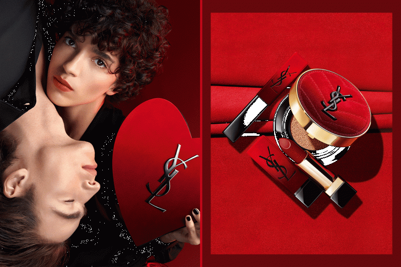 Nathalia Santana featured in  the YSL Beauty Valentine’s Day advertisement for Spring/Summer 2022