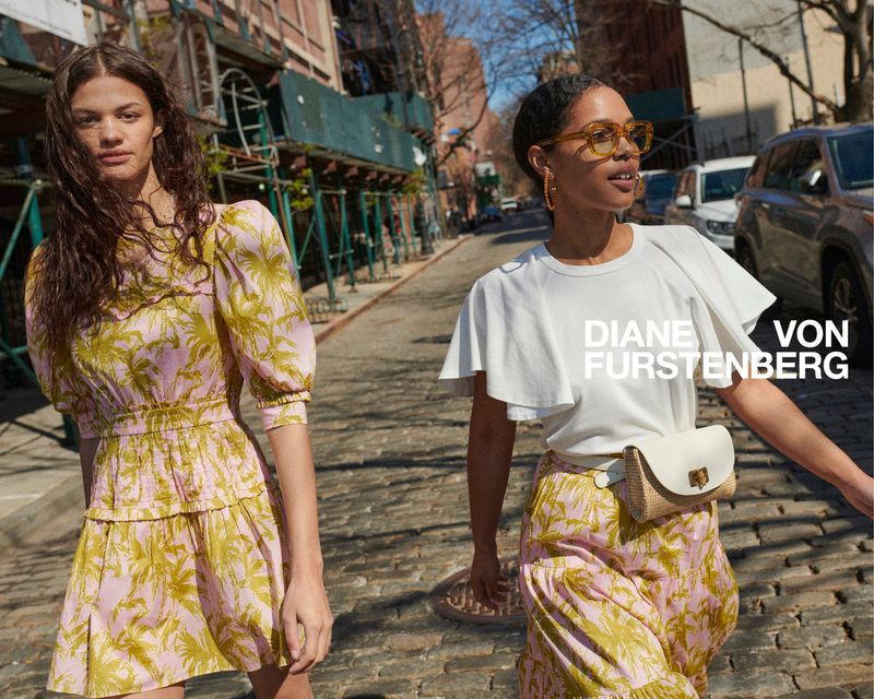 Ruby Campbell featured in  the Diane Von Furstenberg advertisement for Spring/Summer 2021