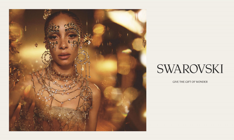 Adwoa Aboah featured in  the Swarovski advertisement for Holiday 2021