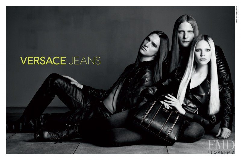 Sasha Luss featured in  the Versace Jeans Couture advertisement for Autumn/Winter 2014