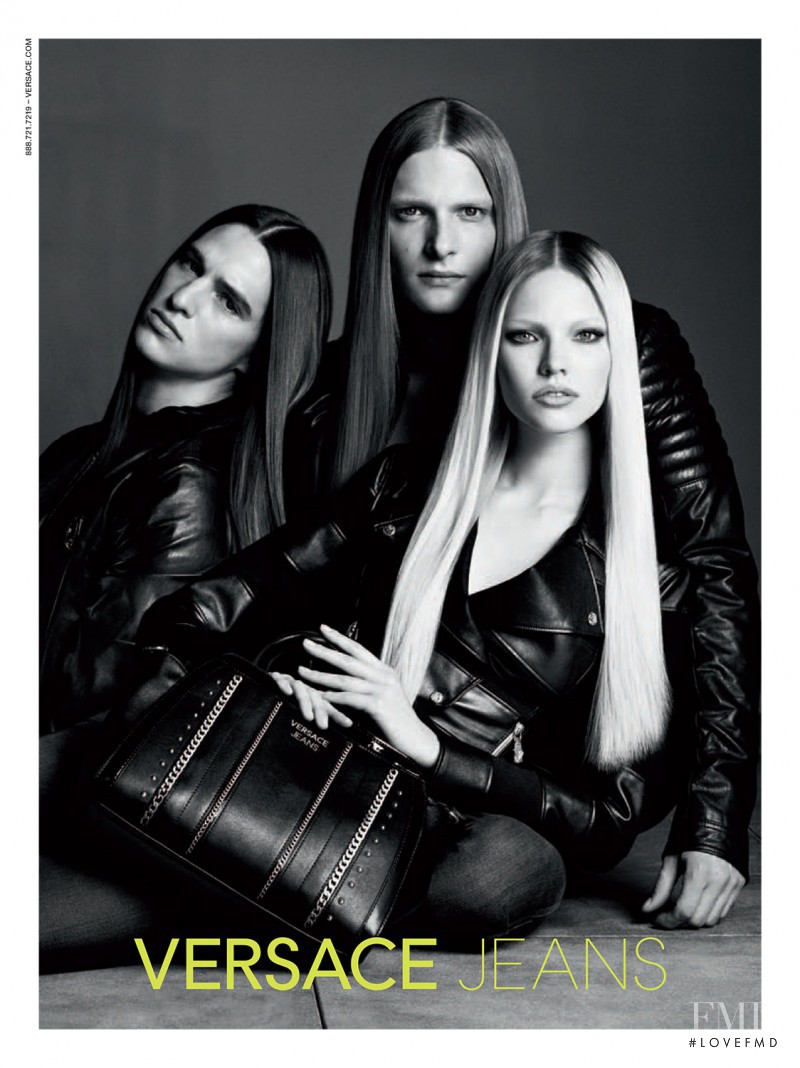 Sasha Luss featured in  the Versace Jeans Couture advertisement for Autumn/Winter 2014