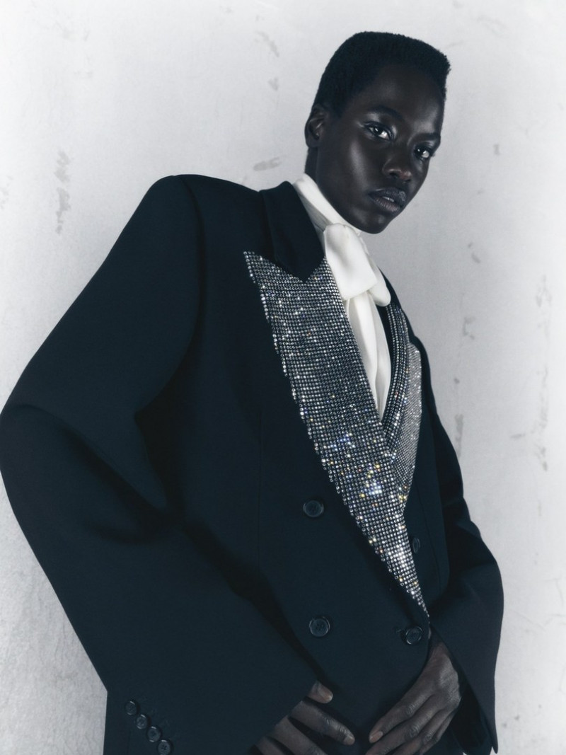 Awar Odhiang featured in  the Khaite lookbook for Spring/Summer 2023