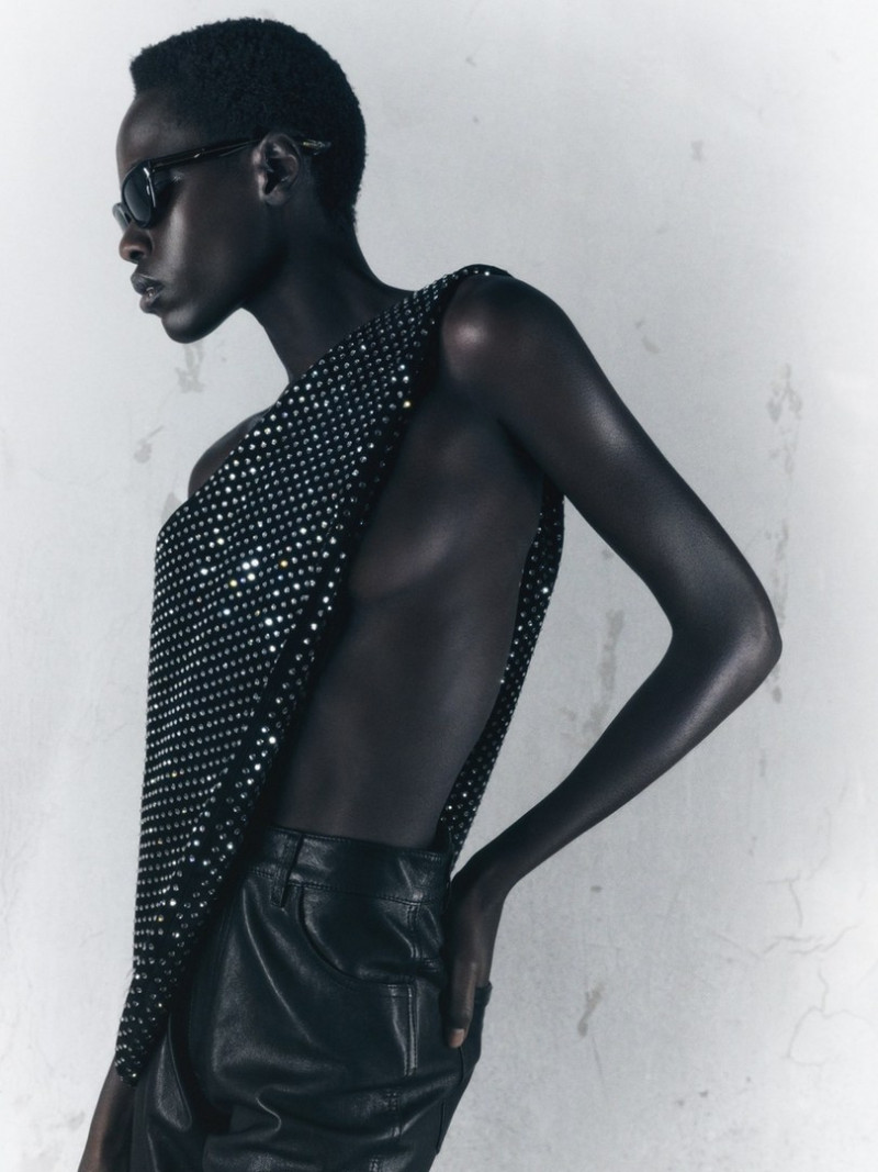 Awar Odhiang featured in  the Khaite lookbook for Spring/Summer 2023