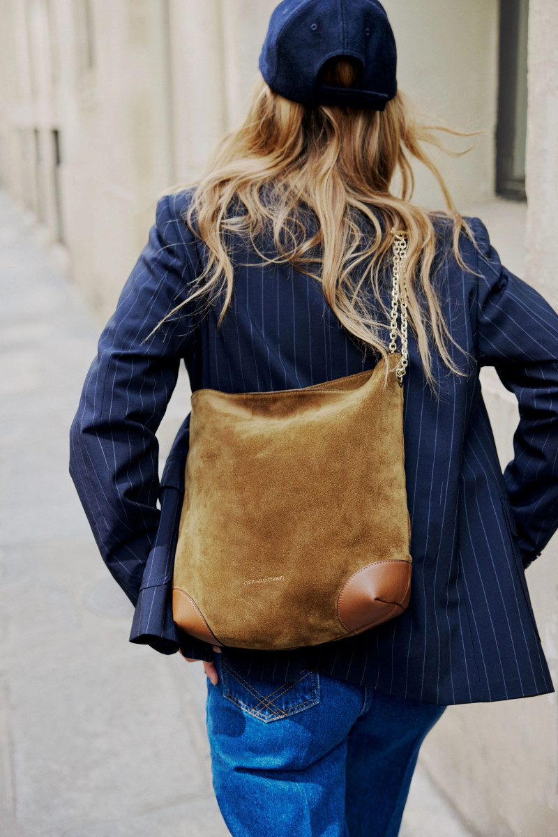 Camille Rowe featured in  the Gerard Darel advertisement for Autumn/Winter 2023