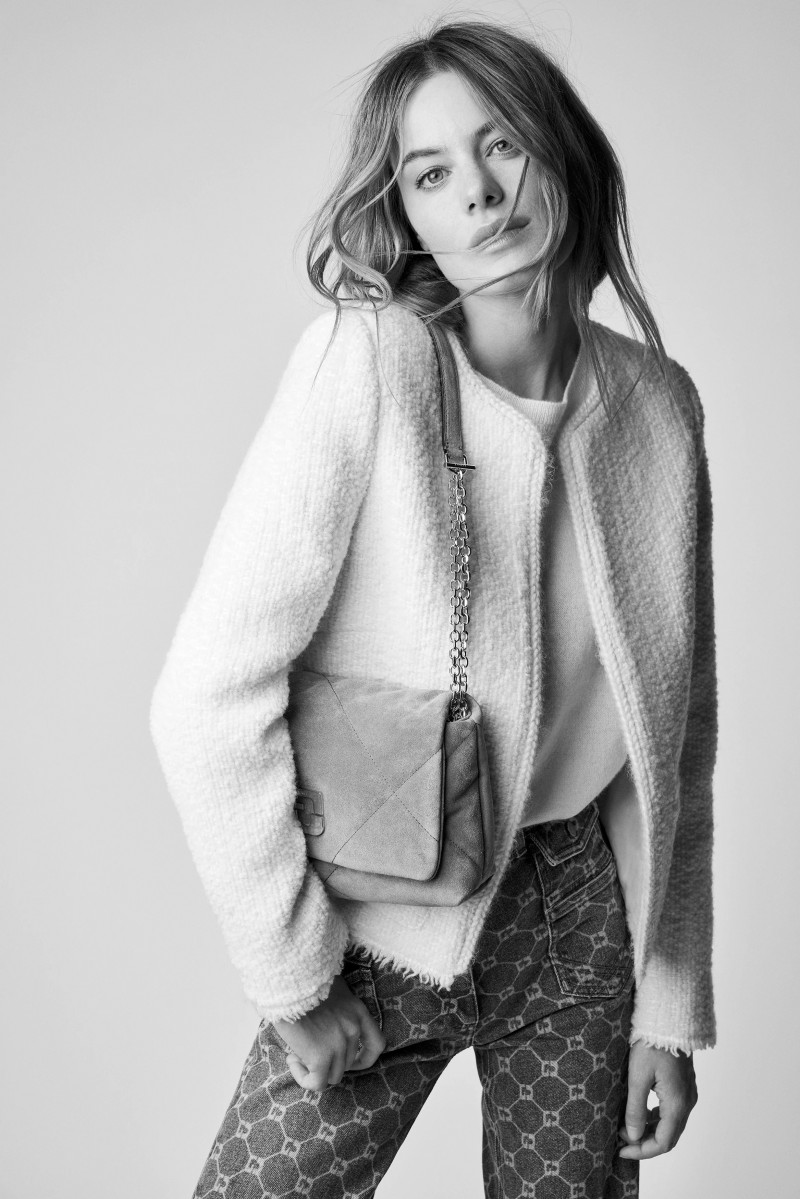 Camille Rowe featured in  the Gerard Darel advertisement for Autumn/Winter 2023