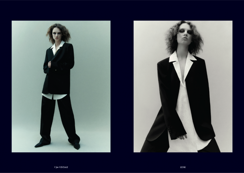Giselle Norman featured in  the Eenk lookbook for Autumn/Winter 2022
