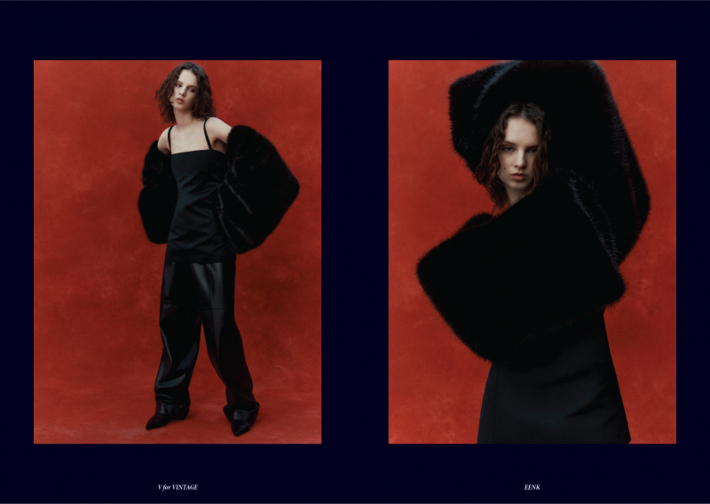 Giselle Norman featured in  the Eenk lookbook for Autumn/Winter 2022