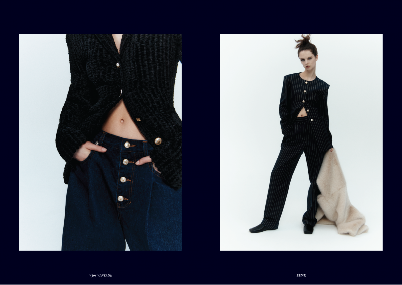 Giselle Norman featured in  the Eenk lookbook for Autumn/Winter 2022