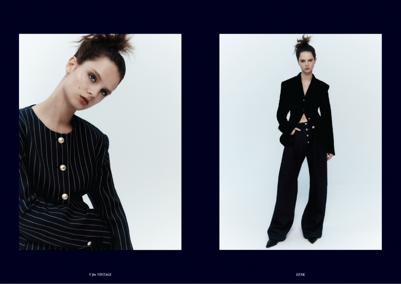 Giselle Norman featured in  the Eenk lookbook for Autumn/Winter 2022