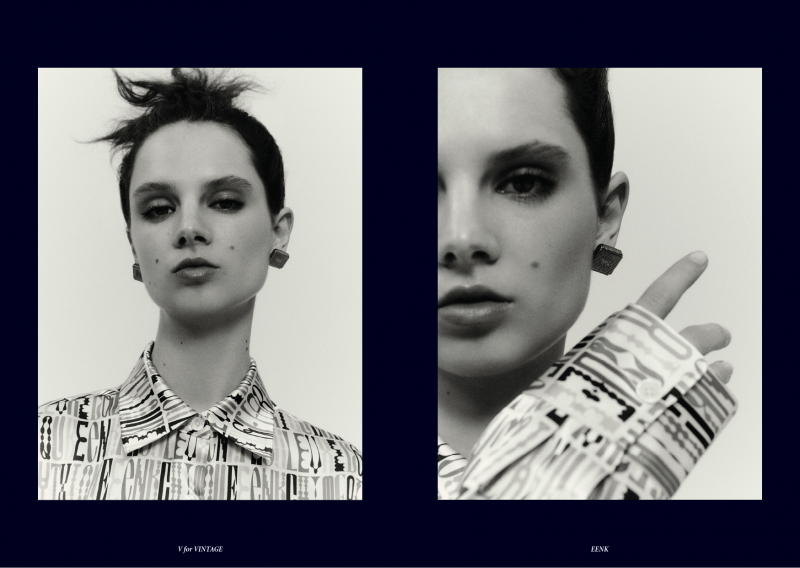 Giselle Norman featured in  the Eenk lookbook for Autumn/Winter 2022