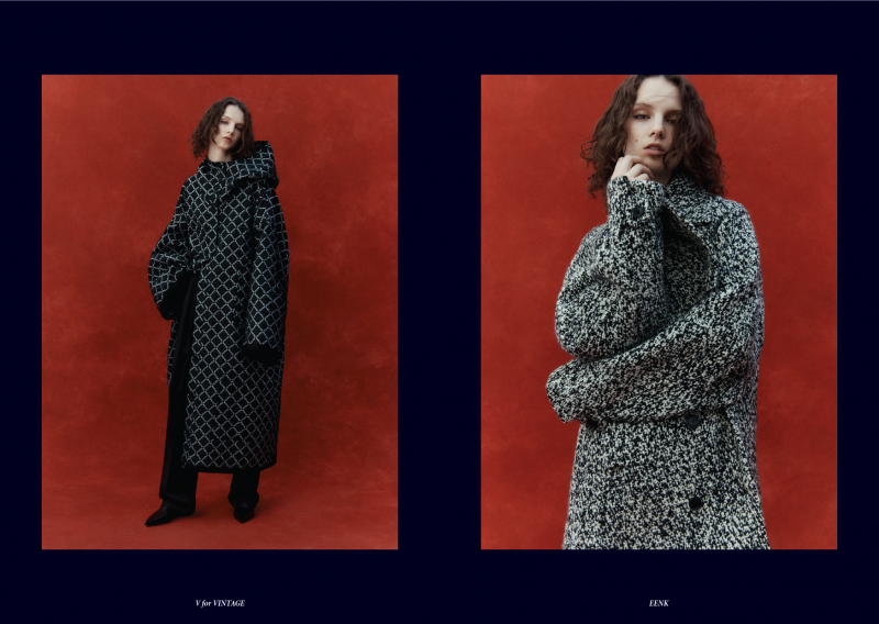 Giselle Norman featured in  the Eenk lookbook for Autumn/Winter 2022