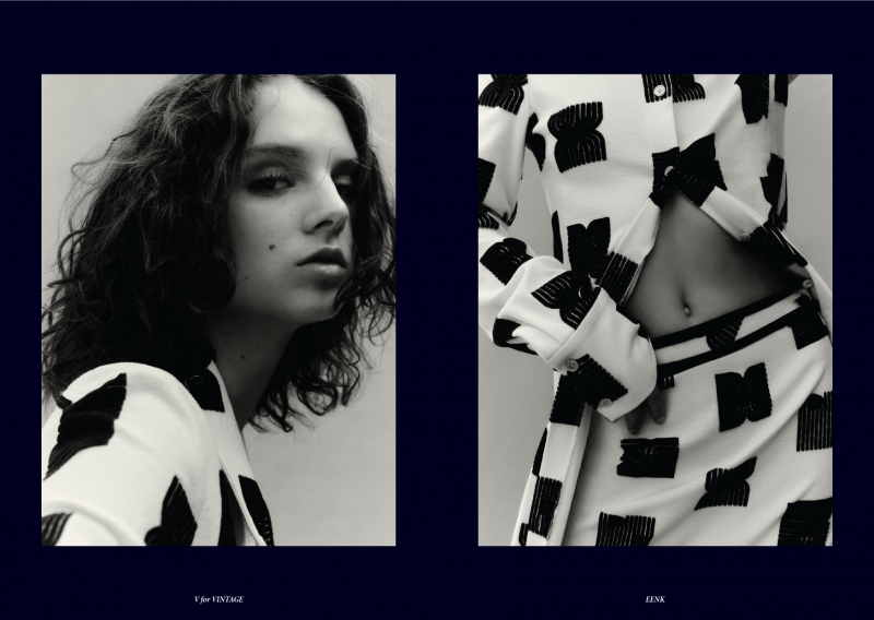 Giselle Norman featured in  the Eenk lookbook for Autumn/Winter 2022