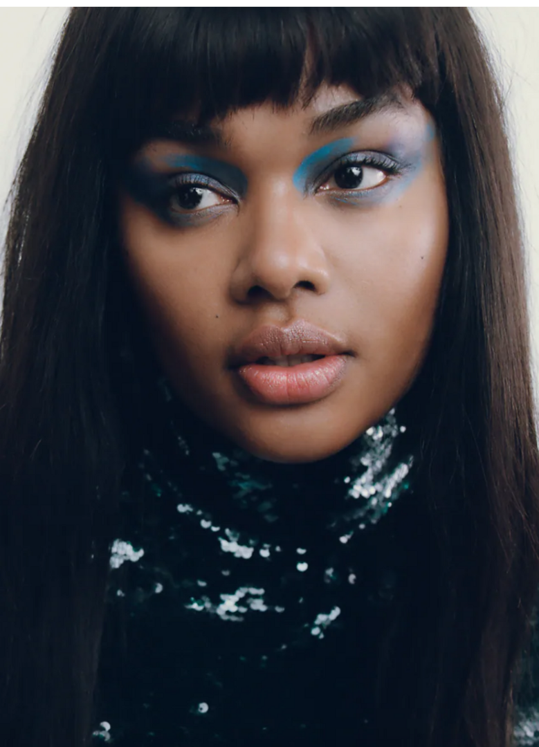Precious Lee featured in  the Zara Beauty advertisement for Winter 2021