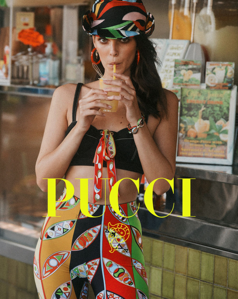 Vittoria Ceretti featured in  the Pucci advertisement for Spring/Summer 2022