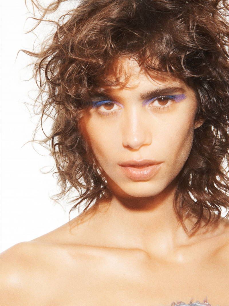 Mica Arganaraz featured in  the Zara Denim advertisement for Spring 2022