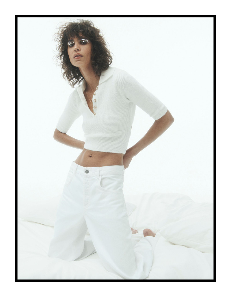 Mica Arganaraz featured in  the Zara Denim advertisement for Spring 2022