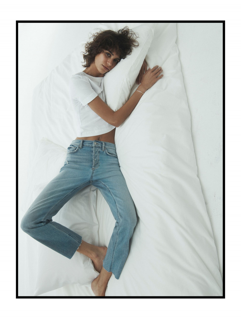 Mica Arganaraz featured in  the Zara Denim advertisement for Spring 2022