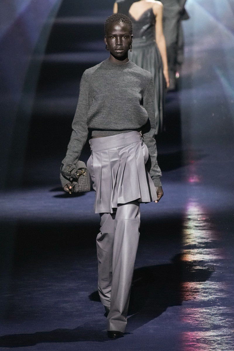 Naomi Apajok featured in  the Fendi fashion show for Autumn/Winter 2023