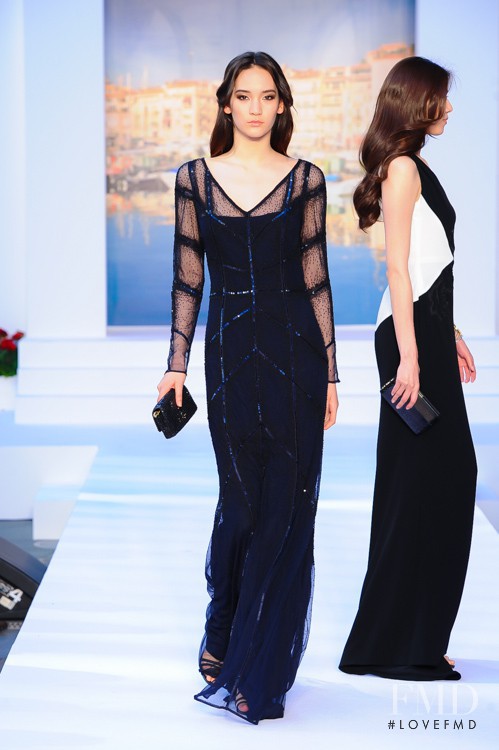 Mona Matsuoka featured in  the Escada fashion show for Spring/Summer 2014