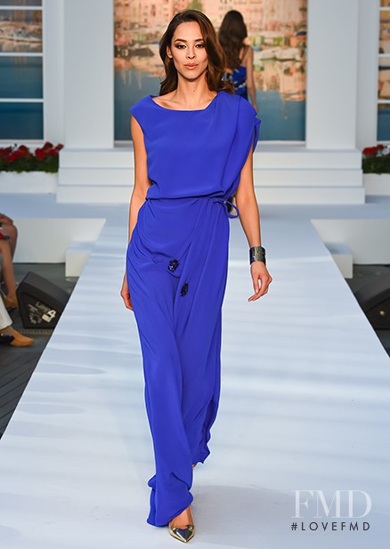 Mona Matsuoka featured in  the Escada fashion show for Spring/Summer 2014