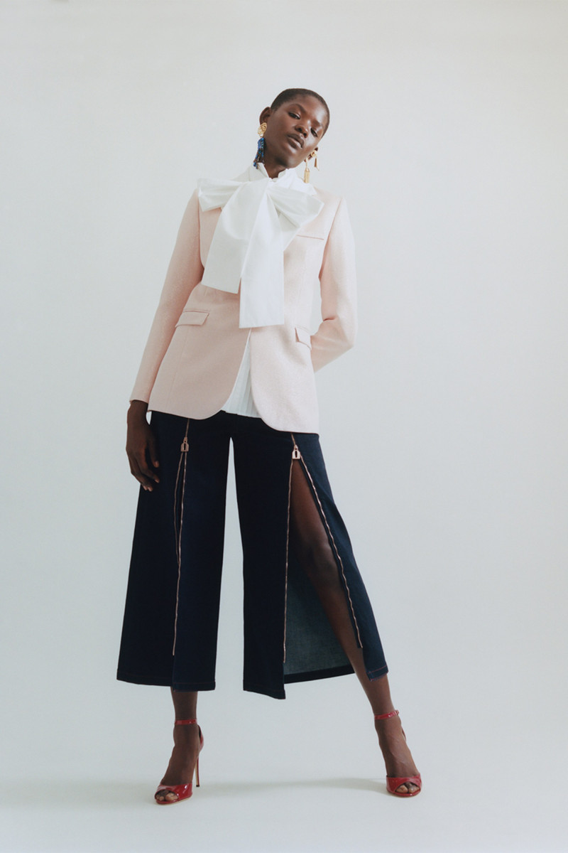 Mouna Fadiga featured in  the Osman by Osman Yousefzada lookbook for Resort 2018