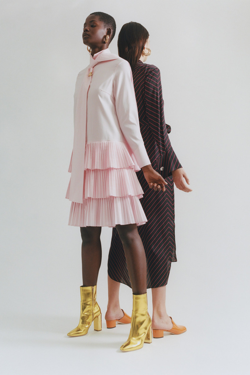 Mouna Fadiga featured in  the Osman by Osman Yousefzada lookbook for Resort 2018