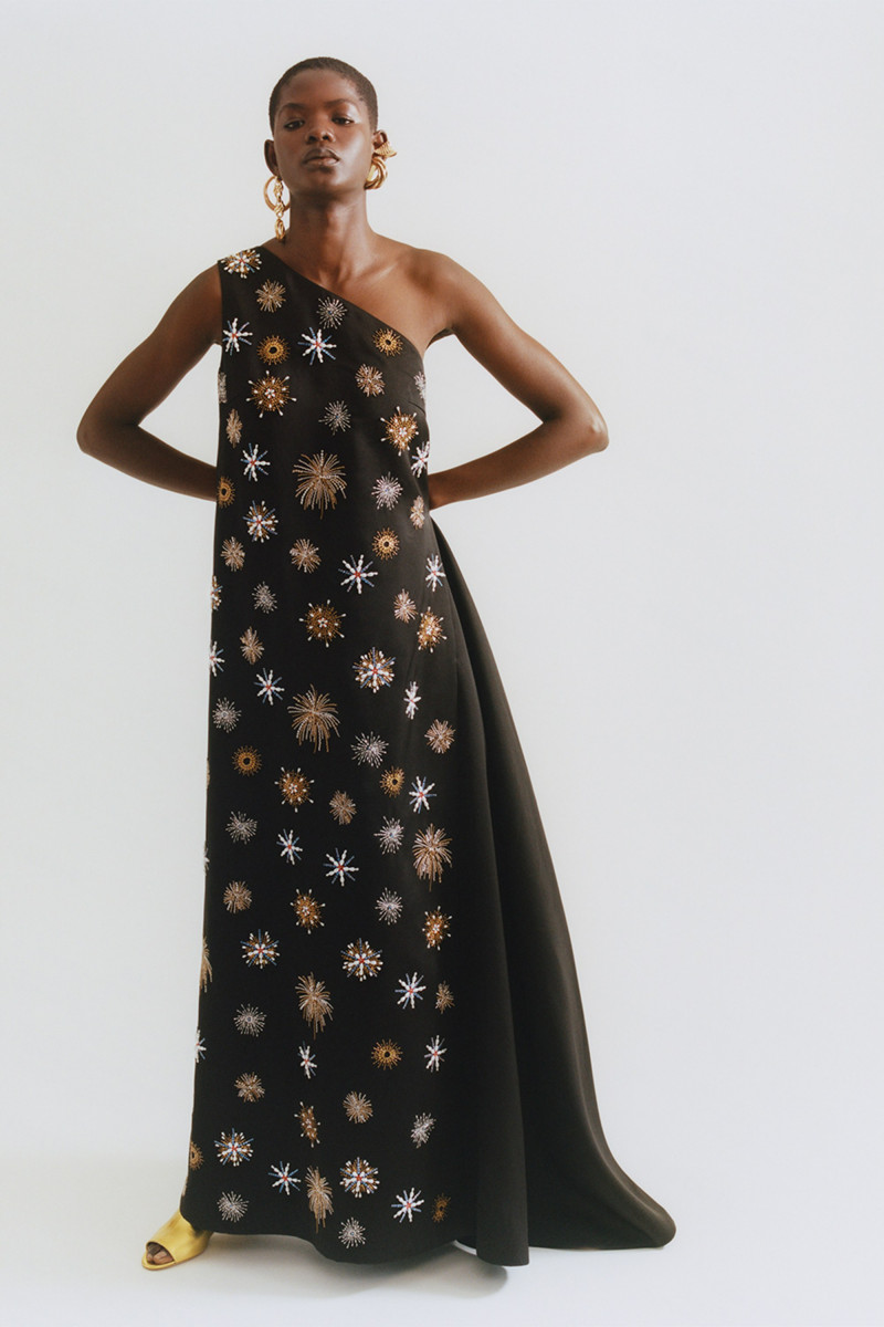 Mouna Fadiga featured in  the Osman by Osman Yousefzada lookbook for Resort 2018