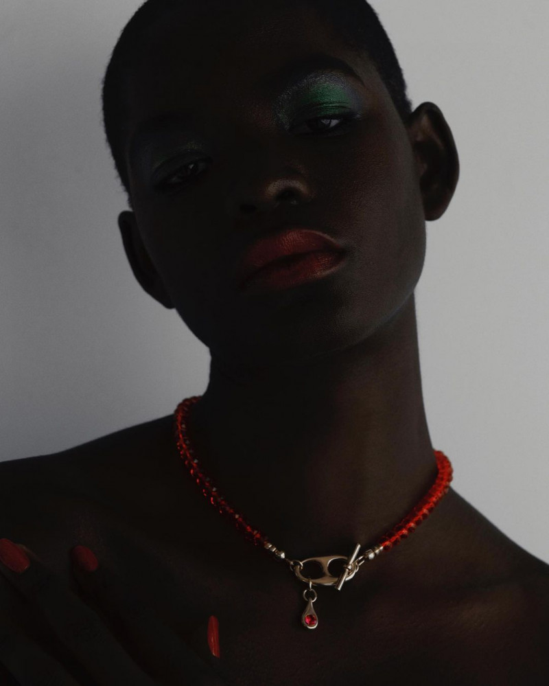 Mouna Fadiga featured in  the Mathe Jewellery advertisement for Autumn/Winter 2020