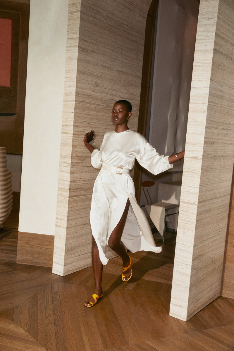 Mouna Fadiga featured in  the Tamara Mellon advertisement for Autumn/Winter 2021