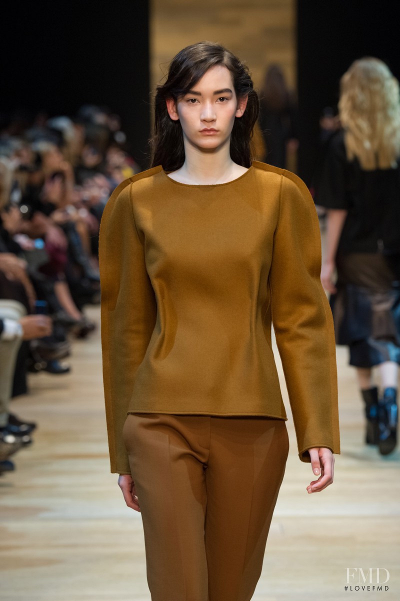 Mona Matsuoka featured in  the Guy Laroche fashion show for Autumn/Winter 2014