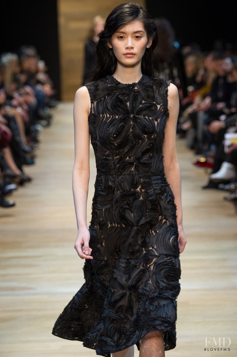 Ming Xi featured in  the Guy Laroche fashion show for Autumn/Winter 2014