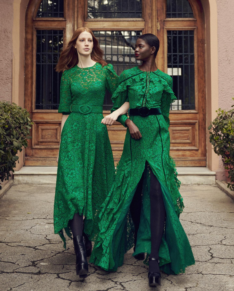 Mouna Fadiga featured in  the Costarellos lookbook for Pre-Fall 2021