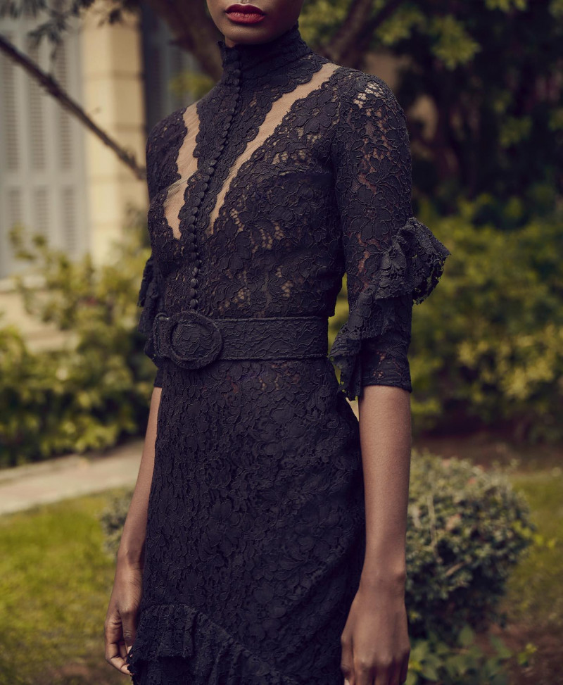 Mouna Fadiga featured in  the Costarellos lookbook for Pre-Fall 2021