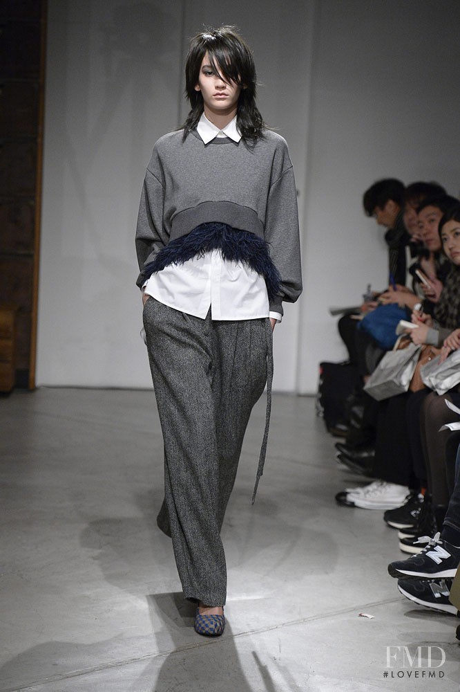Mona Matsuoka featured in  the Mihara Yasuhiro fashion show for Autumn/Winter 2014