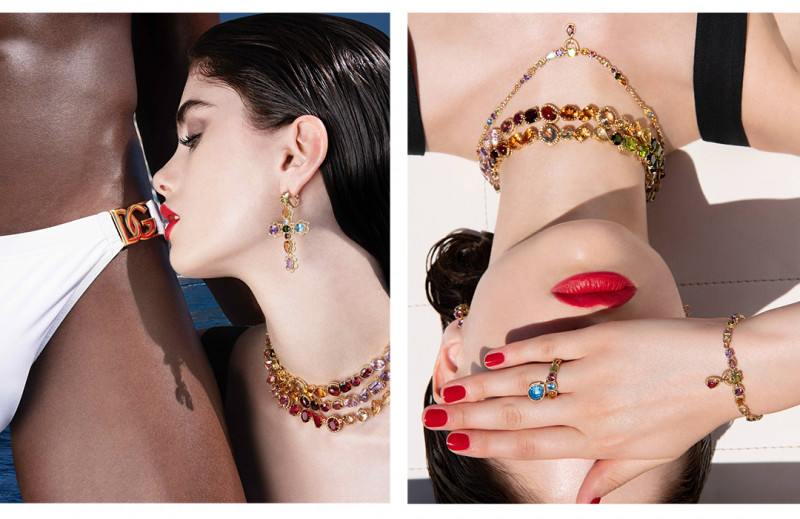 Gaia Schiralli featured in  the Dolce & Gabbana Beauty advertisement for Spring/Summer 2023