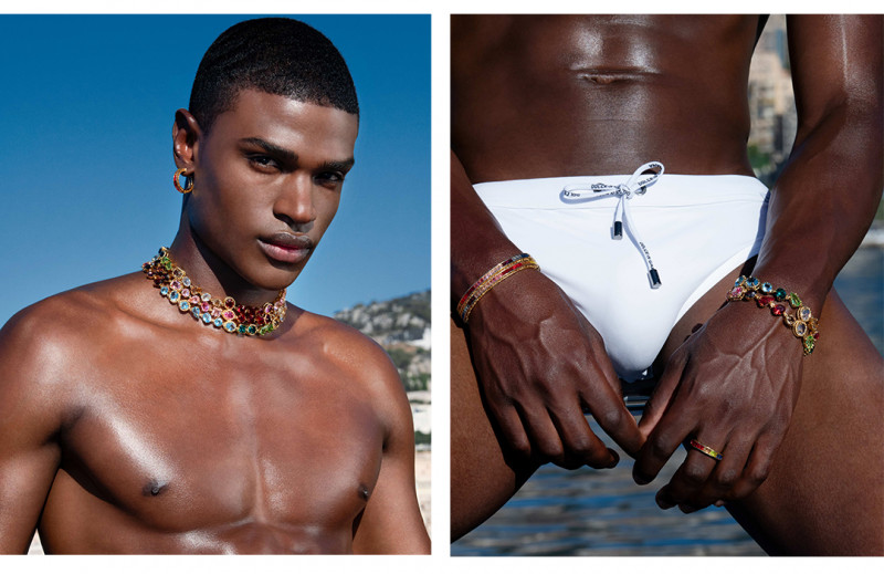 Rafael Mayers featured in  the Dolce & Gabbana Beauty advertisement for Spring/Summer 2023