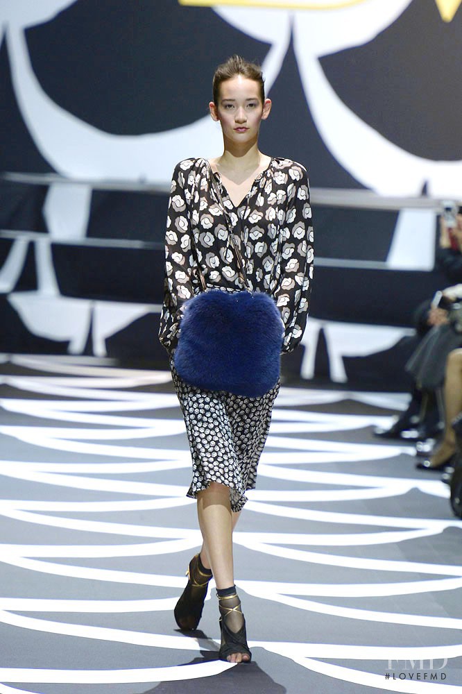 Mona Matsuoka featured in  the Diane Von Furstenberg fashion show for Autumn/Winter 2014