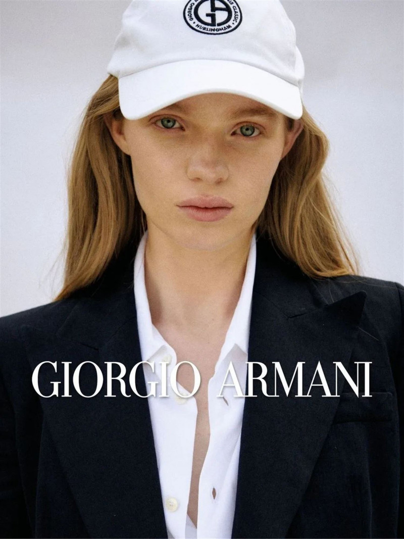 Molly Hamlyn featured in  the Giorgio Armani advertisement for Pre-Fall 2023