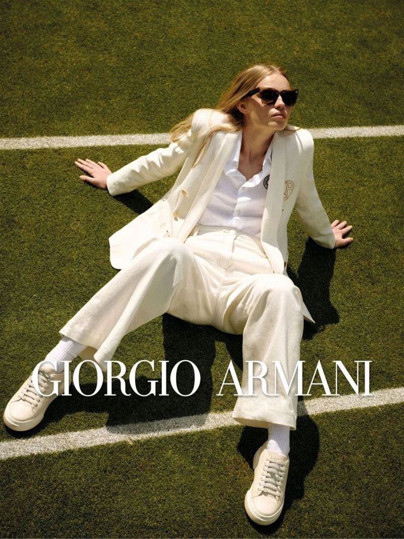 Molly Hamlyn featured in  the Giorgio Armani advertisement for Pre-Fall 2023