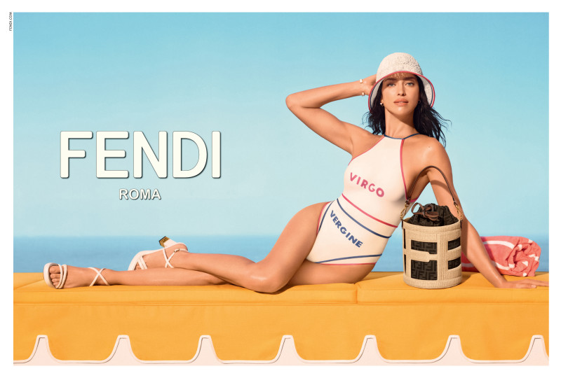 Irina Shayk featured in  the Fendi Astrology Summer advertisement for Summer 2023